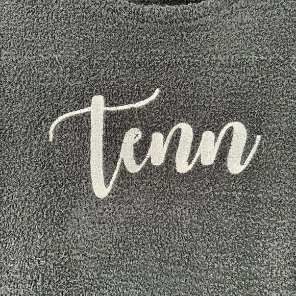 Tennessee Pullover Top Black Cozy Teddy Bear Knit Long Sleeve TENN Embroidered M - Picture 4 of 4